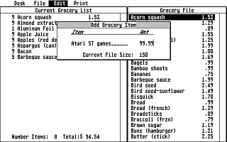 Grocery Lister atari screenshot